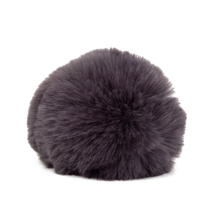 Bonnet Long Noir Pompon Fourrure Synthétique Cold 3116 - Blue Melon