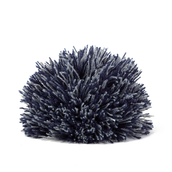 Pompon bleu marine et gris